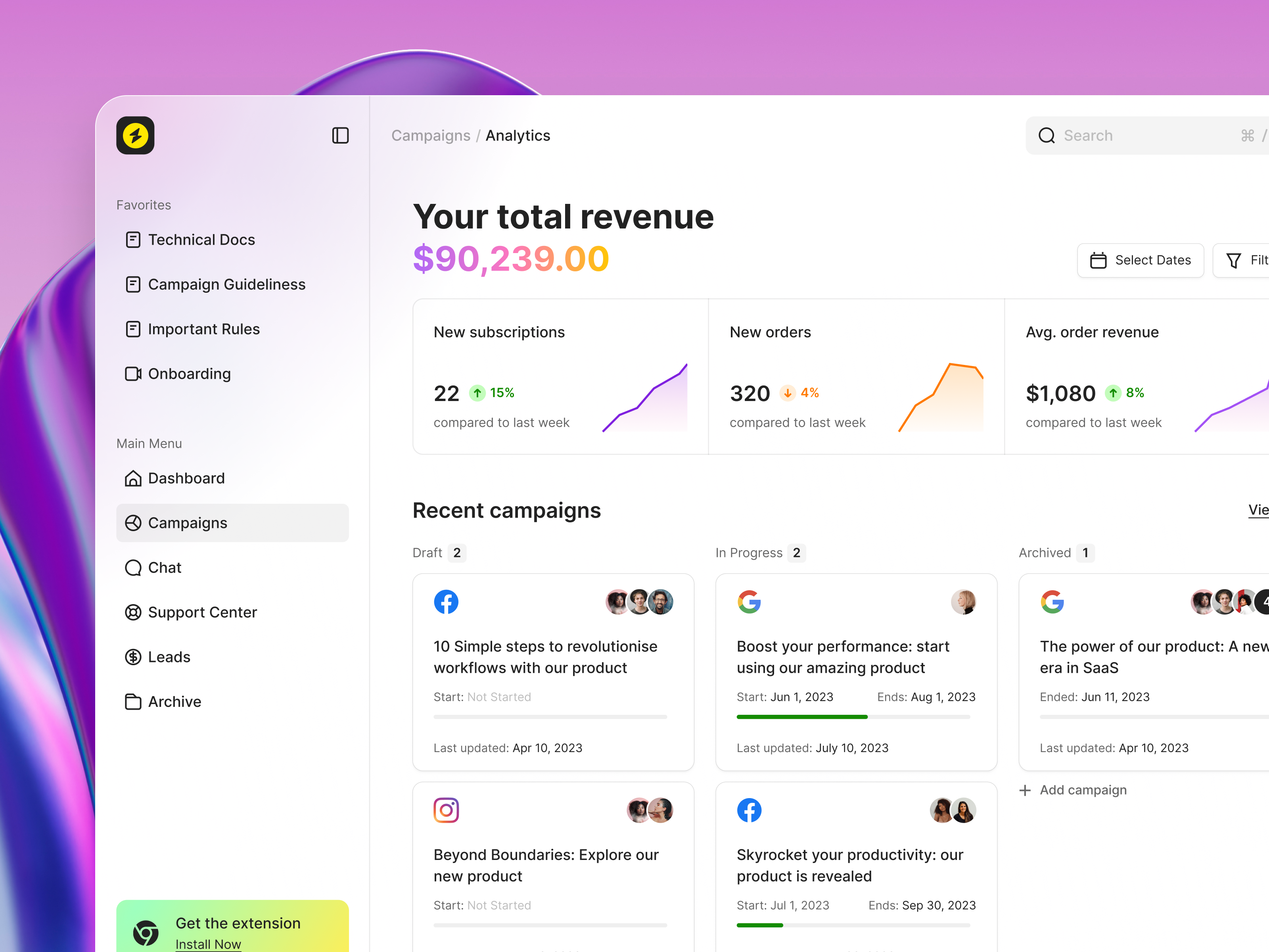 Example of Dashboard Design