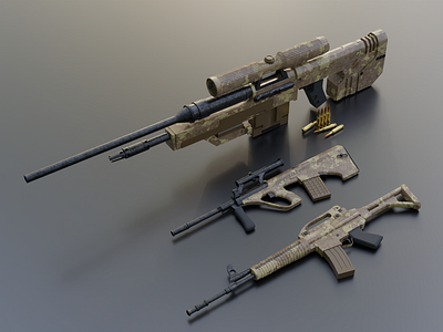 Weapons 3d blender guns weapons