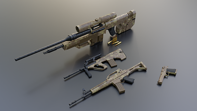 Weapons 3d blender guns weapons