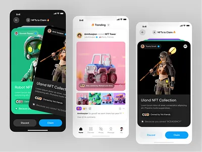 NFT Application - Mobile app collection design marketplace minimal nft nft collection nft design nft marketplace trade app trading ui