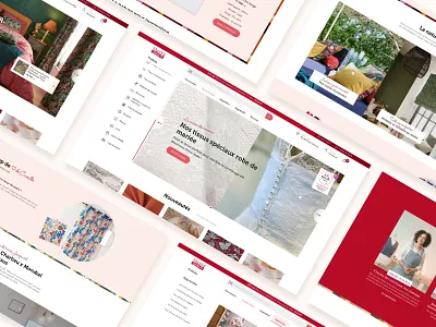 Mondial Tissus datasolution design e commerce inspiration interfaces menu mode navigation nets red refonte tissus ui ux uxui website