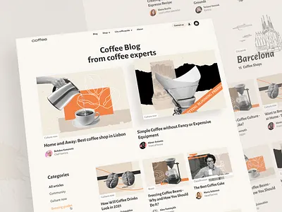 Coffee.pt: Blog page cafe catalog coffee design e commerce ecommerce home page landing page marketplace online platform shop shopify store ui ux web website