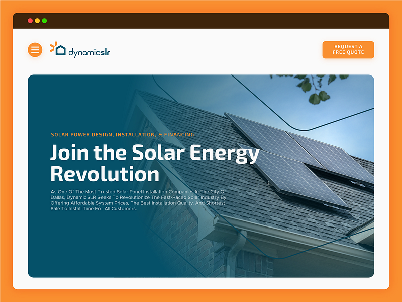 Dynamicslr Hero Page Design branding electricity energy green hero hero page home house landing page light logo rays solar energy solar panel sun sunray sunrise sustainability web web design