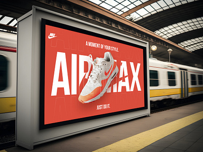 Air Max Poster artdeco branding circus design geometric graphic design illustration lettering line lineart logo minimal minimalist modern monoline nike poster print shoes vintage