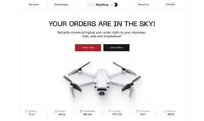 SkyWing - future delivery service animation delivery design landing logistics motion ui ux web website