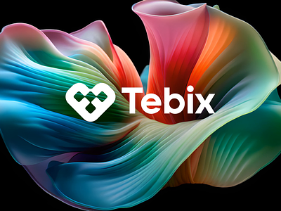 Tebix logo concept pt.2 all in one block blockchain branding connection crypto geometric heart icon letter lettering logo love negative space smart squares t tech timeless web3