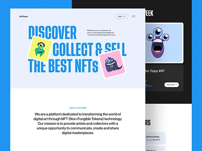 NFT Platform Landing Page animation concept crypto landing landing page motion nft platform ui uiux ux webdesign website