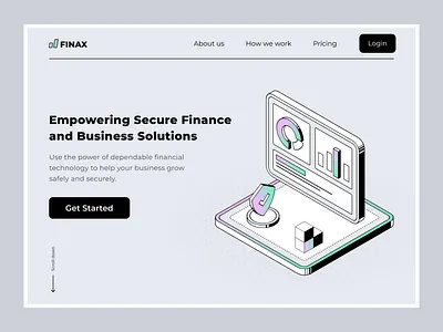 Finax Hero Section Design adobexd appdesign branding design designsense graphic design hero section design illustration isometric design landing page design logo nostalgic isometric ui ui design uiux ux web page design youtube tutorial