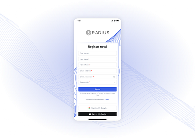 Radius Agent Signup UI Redesign app design typography ui vector