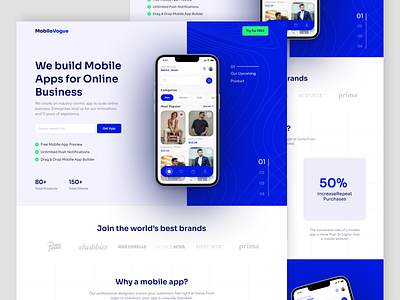 MobiloVogue Website apps for mobile app build mobile app landing pages shopify app builder ui web page webapp website website design