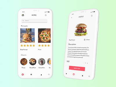 Food Mobile App app design graphic design typography ui ux vector