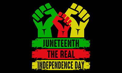 Juneteenth The Real Independence Day T shirt Design america american design flag history month illustration independence day juneteenth t shirt t shirt design typography vector world