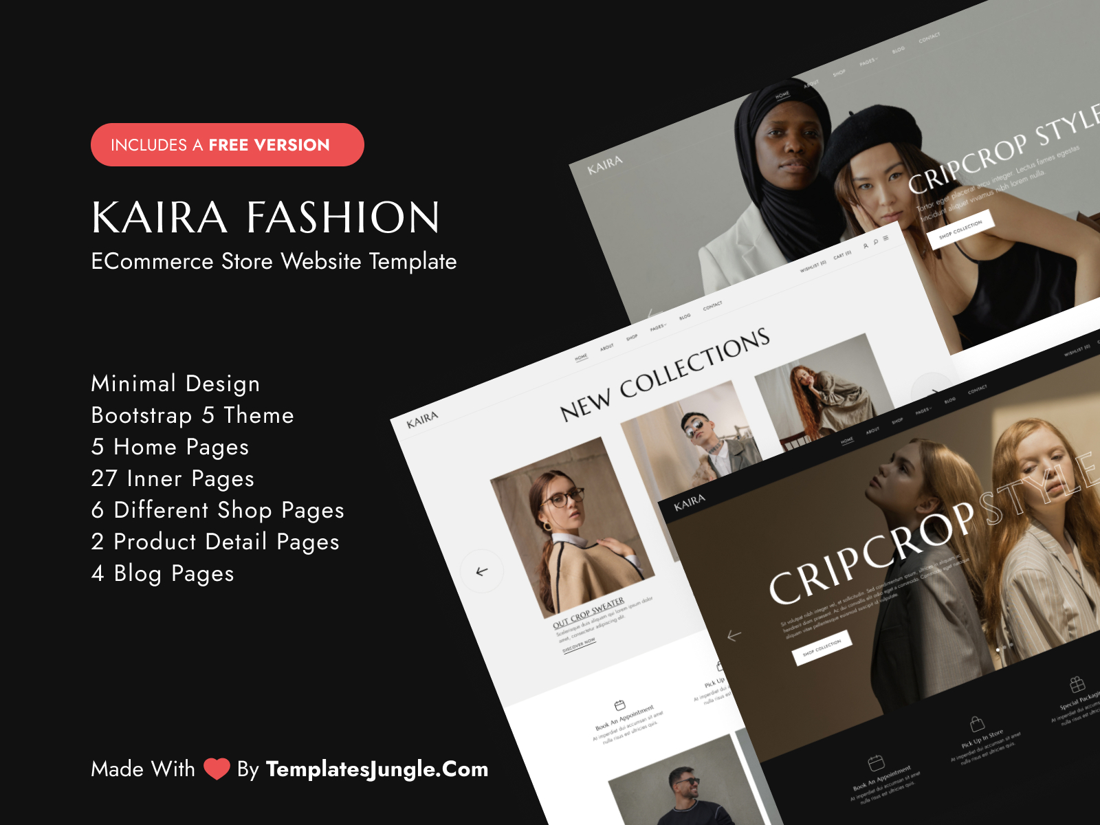 Kaira – Bootstrap 5 Fashion Store Template By TemplatesJungle On Dribbble