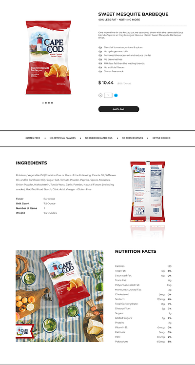 CAPECODE CHIPS - Product Detail Page 🚀 design landing page ui ux web design website design