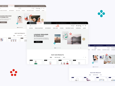 Podology, Cosmetology & Cosmetics Stores Design cosmetics cosmetology design desktop ecommerce landing page minimal mobile online store podology responsive ui ux web