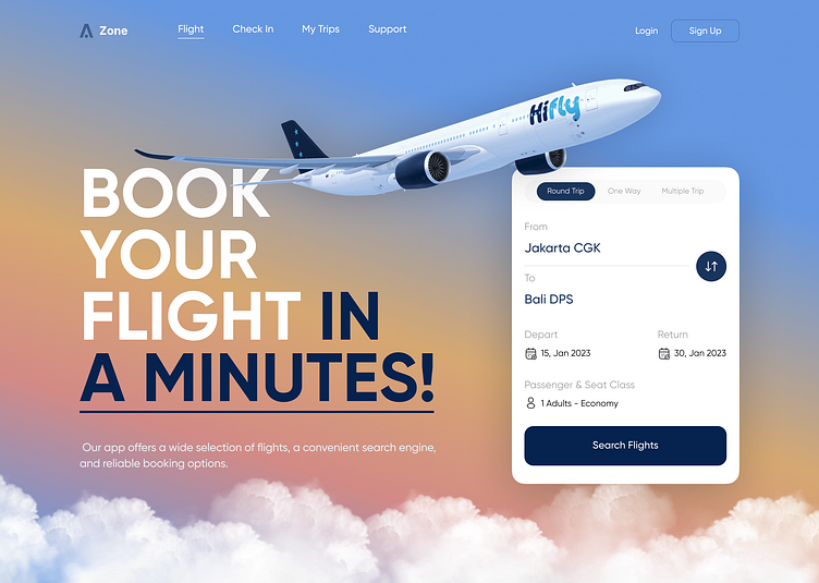 Flight Booking Website by Fivecube on Dribbble