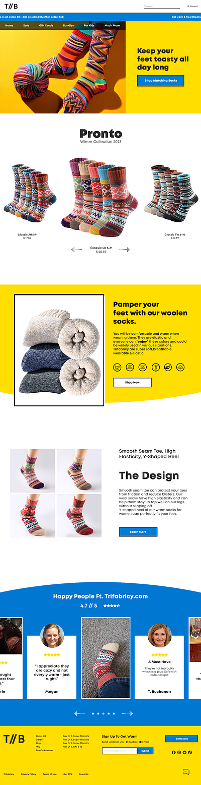 Amazon Store TRIFABRICY Homepage Design Recommendation 🎨 design landing page ui ux web design website design