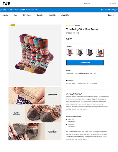 Amazon Store TRIFABRICY PDP Design Recommendation 🎨 design landing page ui ux web design website design