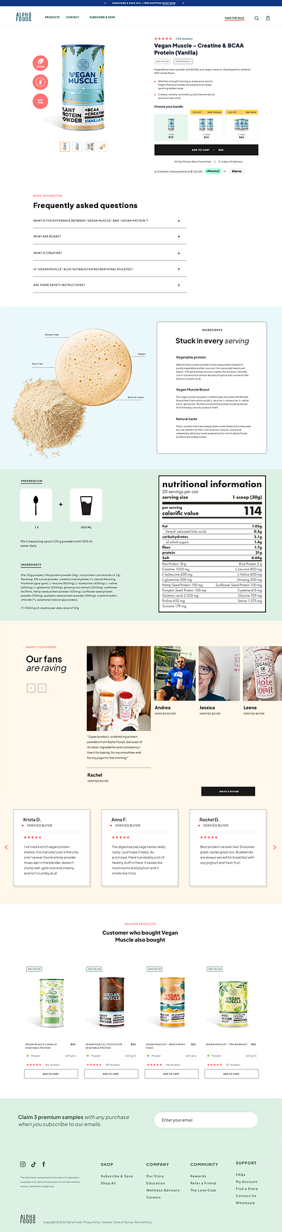 Alpha Foods Product Detail Page 🚀 design landing page ui ux web design website design