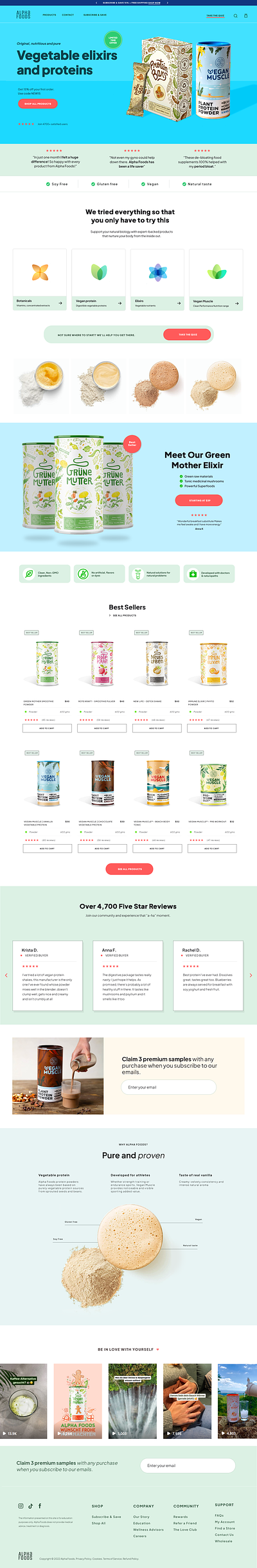 Alpha Foods Homepage Design 🚀 design landing page ui ux web design website design