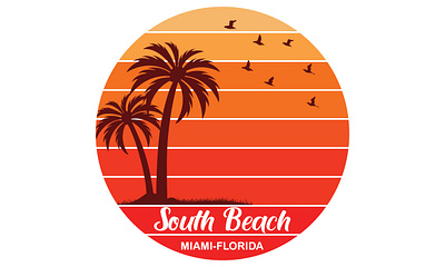 South Beach Miami-Florida T shirt Design design florida illustration miami ocean sea south beach summer surfing t shirt t shirt t shirt design typography vector
