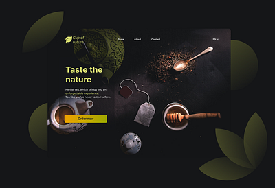 Herbal tea eshop landing page branding design figma landingpage logo ui ux