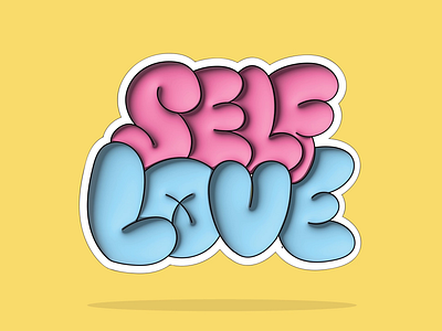 Self Love 3d adobe illustration motion graphics selflove typography