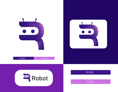 Robot - Logo Design (Unused ) branding design graphic design logo logo design logos robot logo design vector