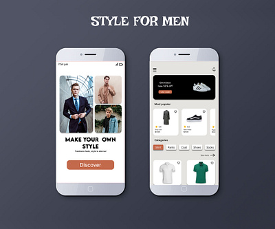 STYLE FOR MEN app application branding brands cloth delivery design e commerece fashion figma graphic design men style ui ux