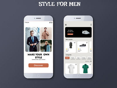 STYLE FOR MEN app application branding brands cloth delivery design e commerece fashion figma graphic design men style ui ux