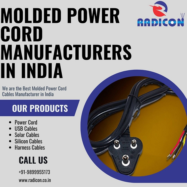 Molded Power Cord Manufacturer in India by Radicon Wires on Dribbble