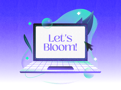 Let's Bloom! Illustration for brand ORCH🌷🌸🌺 branding drawing flat graphic design illustration laptop plants technology texture ui vector website