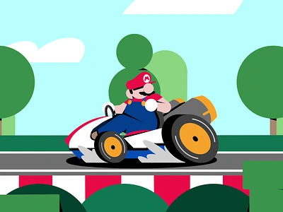 Mario Kart Backward backward flat kart karting mario mario animation mario kart motion motion design motion graphics super mario