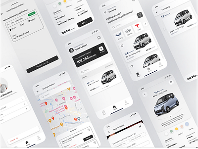 Electricar UI Mobile Apps app car design electric illustration ui ux