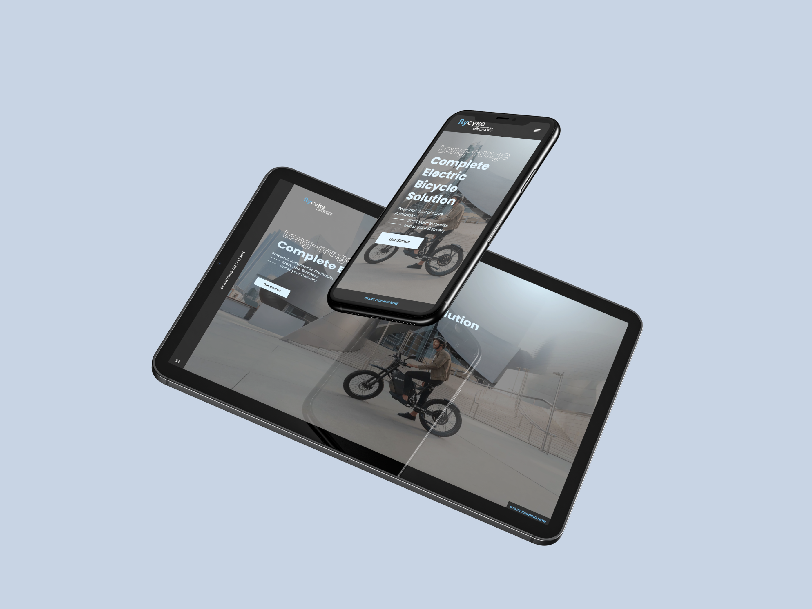Flycyke app design homepage logo ui ux