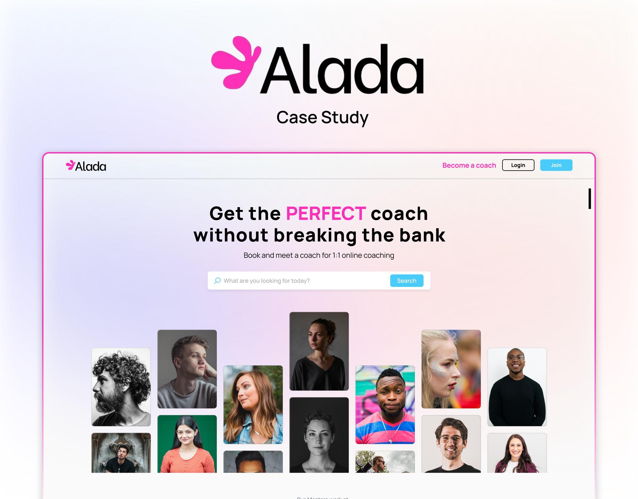 Alada.io Coaching platform adplist alada career app career platform career website coaches coaching platform figma interface design mentees mentoring mentors ui uiux user experience user interface website design