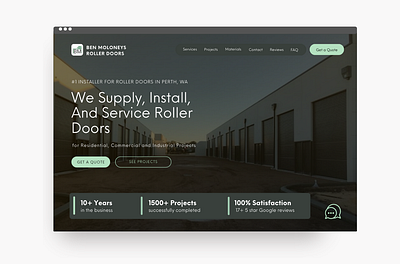 Roller Door Installer Website Proposal custom website