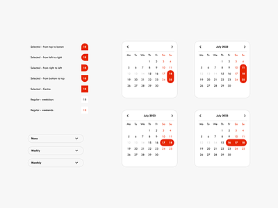 Beef Hut: Design System - Calendar, Buttons android app app design calendar case study casestudy design system ios product design ux
