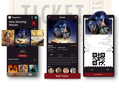 Vplay - Movie ticket booking App app designs branding graphic design logo movie ticket booking app moviebookingapp ticket booking ui uiux design ux