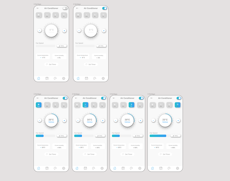 Air Conditioner remote app by Maxim Kravcov on Dribbble