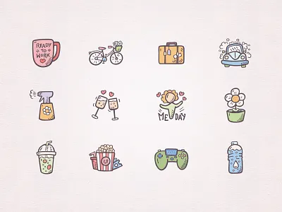 Planner Hand-drawn Icons digital planner icons hand drawn hand drawn icons icon design icons planner icons printable stickers