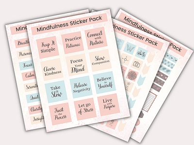 Mindfulness Sticker Template editable mindfulness sticker pack template