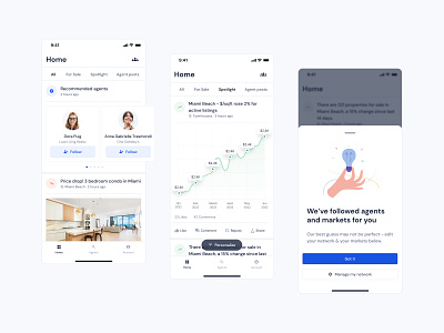 Courted — mobile app app clean components design design system minimal mobile mobile app networking real estate real estate agent responsive social ui ui design ux ux design