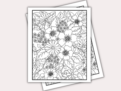 Floral Pattern Coloring Page adult coloring coloring floral pattern