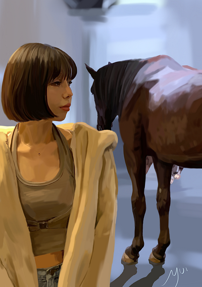 Horse animation character illustration original