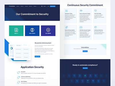 Secureframe - Our Commitment to Security illustration landing page web design website