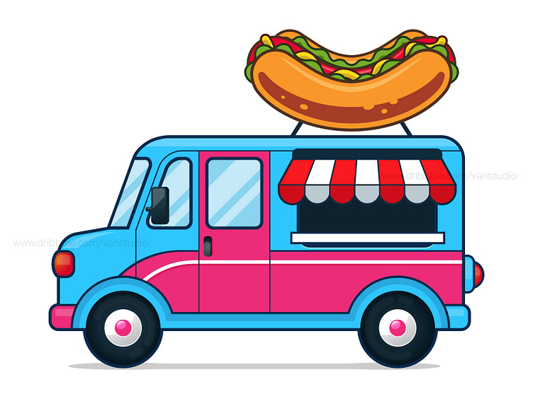 hot-dog-food-truck-by-vanstudio-on-dribbble