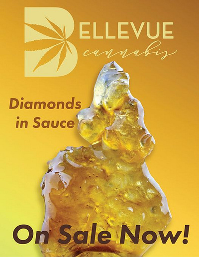 Diamonds in Sauce vendor poster for Bellevue Cannabis adobe illustrator adobe photoshop branding cannabis cannabis industry design graphic design illustration layout logo logo design marijuana packaging design typography vector