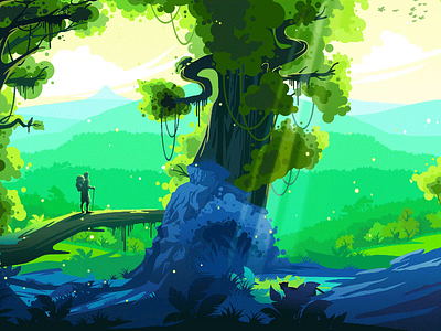 Rainforest animated illustration animation artua character illustration motion graphics nature rainforest website design