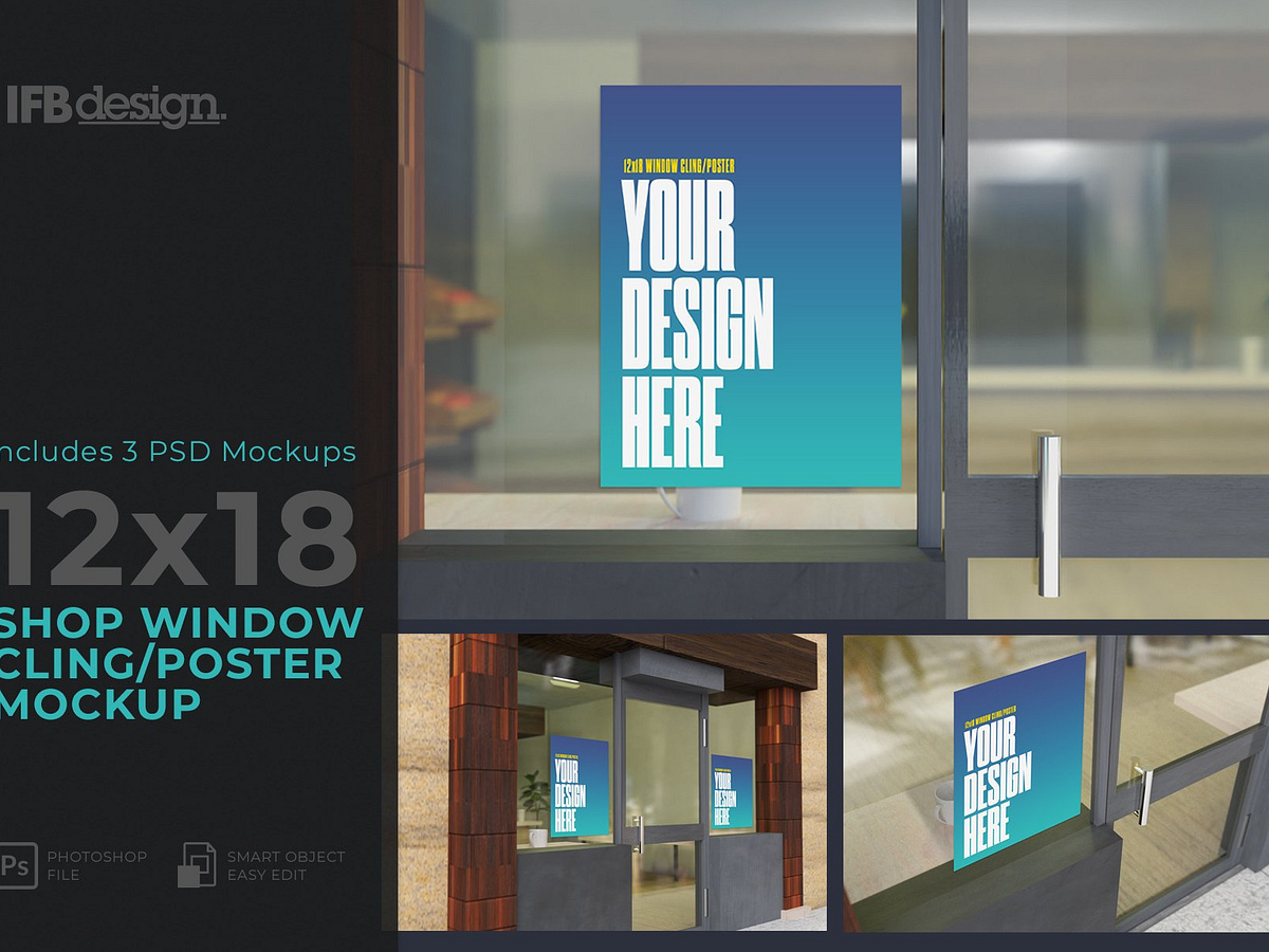 Store Window Cling/Poster Mockup by Benjamin Smith on Dribbble